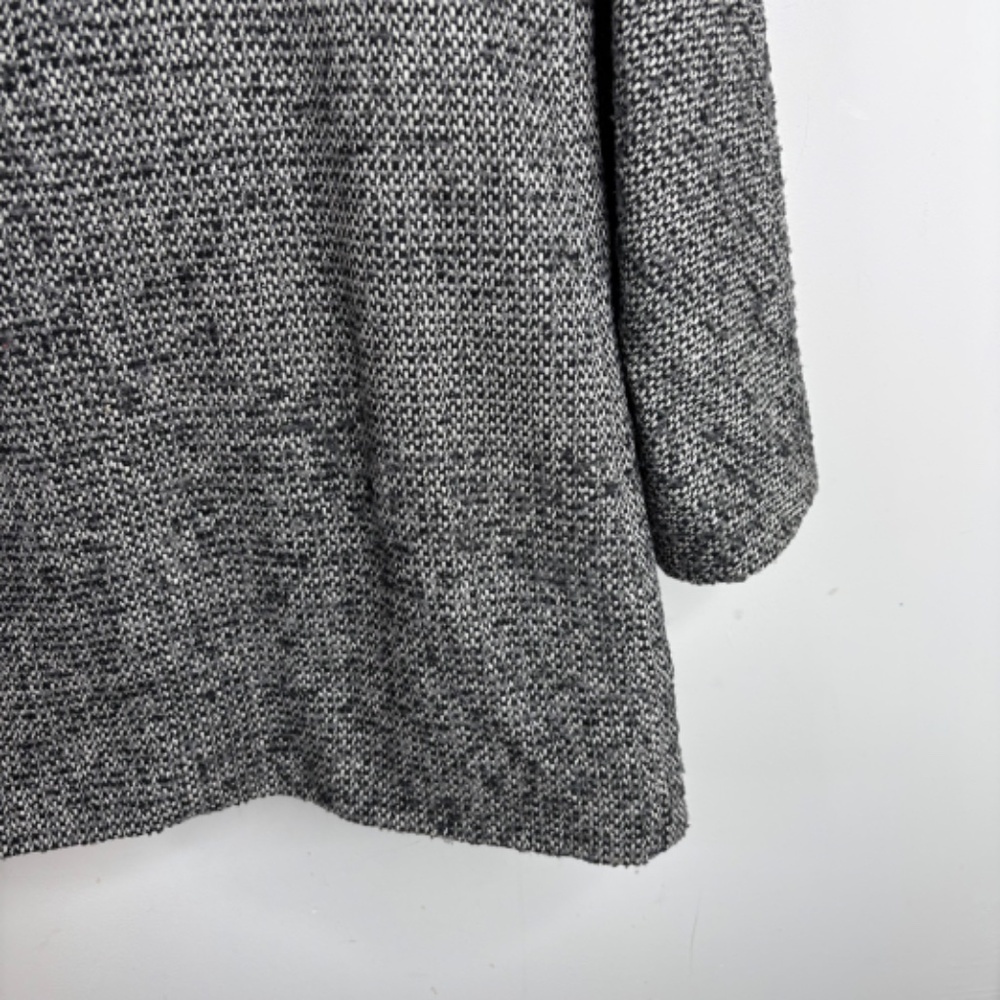 J Crew Daphne Wool Topcoat 8 Tweed Cocoon Coat Black White Old Money Preppy READ - Picture 9 of 15